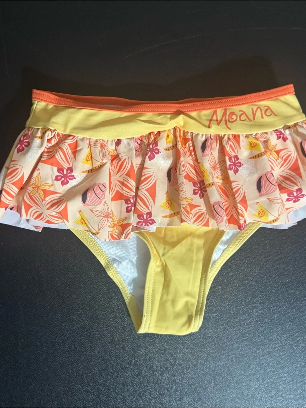 PatPat, Disney Moana and Pua, Girl’s 5Y/6Y, two-piece yellow & orange swimsuit.
